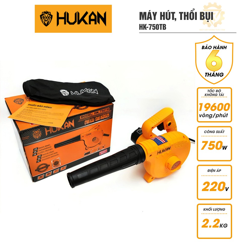 Máy thổi bụi  hút bụi 2 chiều siêu khỏe HUKAN HK-750TB công suất 750W lõi dây đồng 100% có điều tốc 19600 vòng/phút