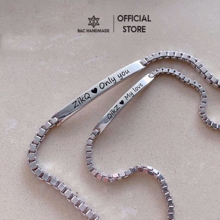 Lắc tay Bạc Handmade.Vòng tay bảng tên theo yêu cầu bạc nguyên chất-Bạc Handmade