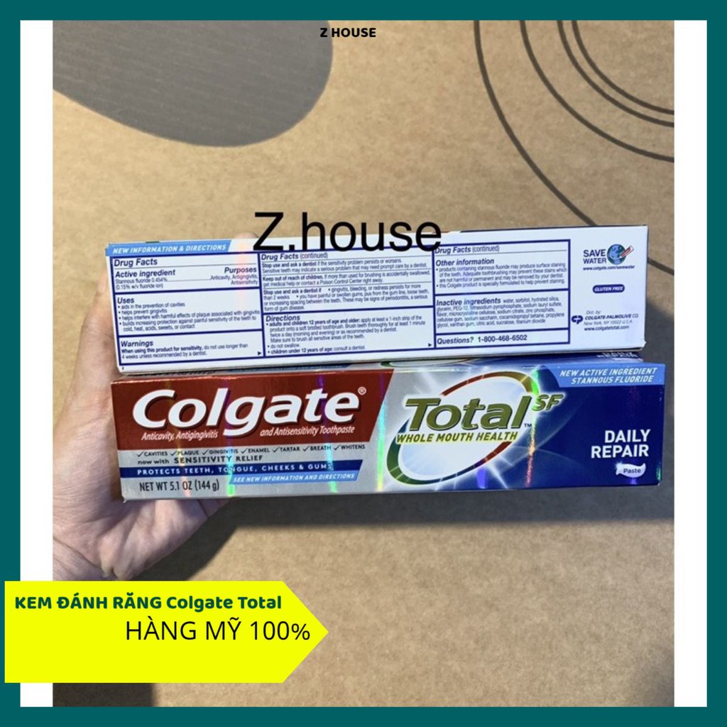 [USA-date2022]Kem đánh răng Colgate Total Daily Repair 144g Hàng Mỹ