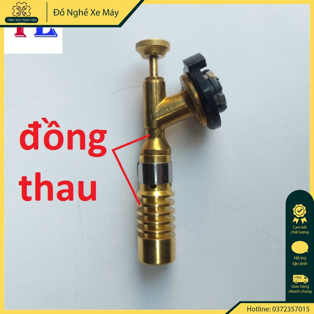 Đèn khò gas 1300 độ bằng đồng nguyên khối độ bền cao, đèn khò ga mini cao cấp - Hàng có sẵn