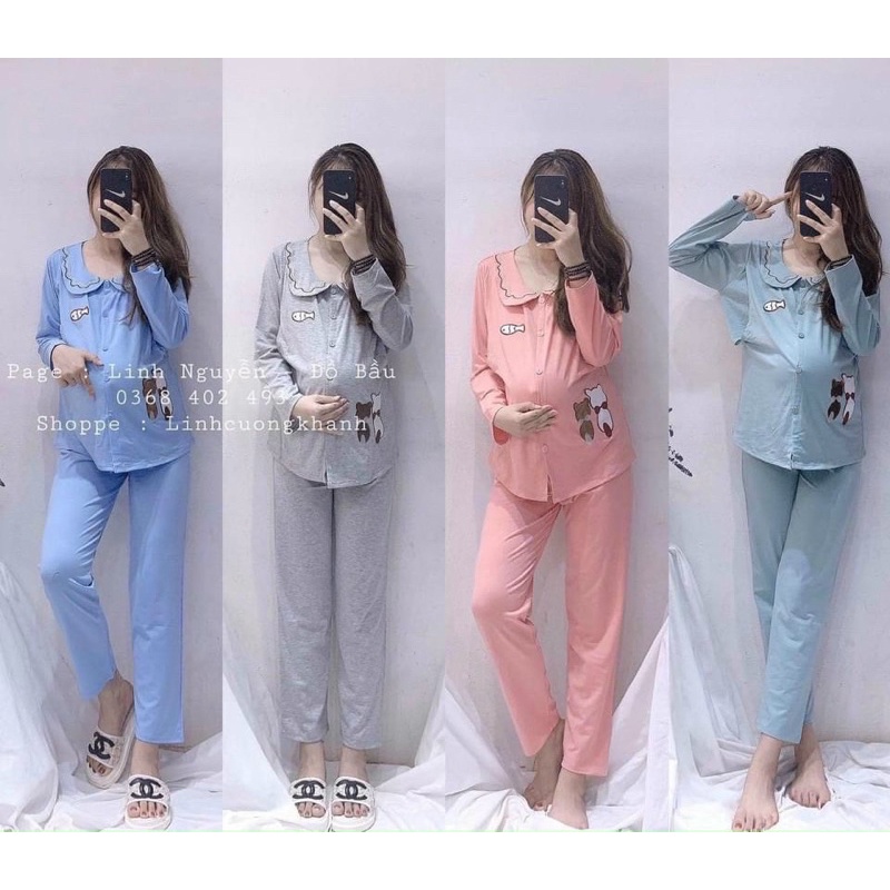 [Siêu Phẩm] Bộ đồ bầu bộ bầu trước và sau sinh hình cá, phong cách Hàn Quốc, nhìn là mê, mặc là phê