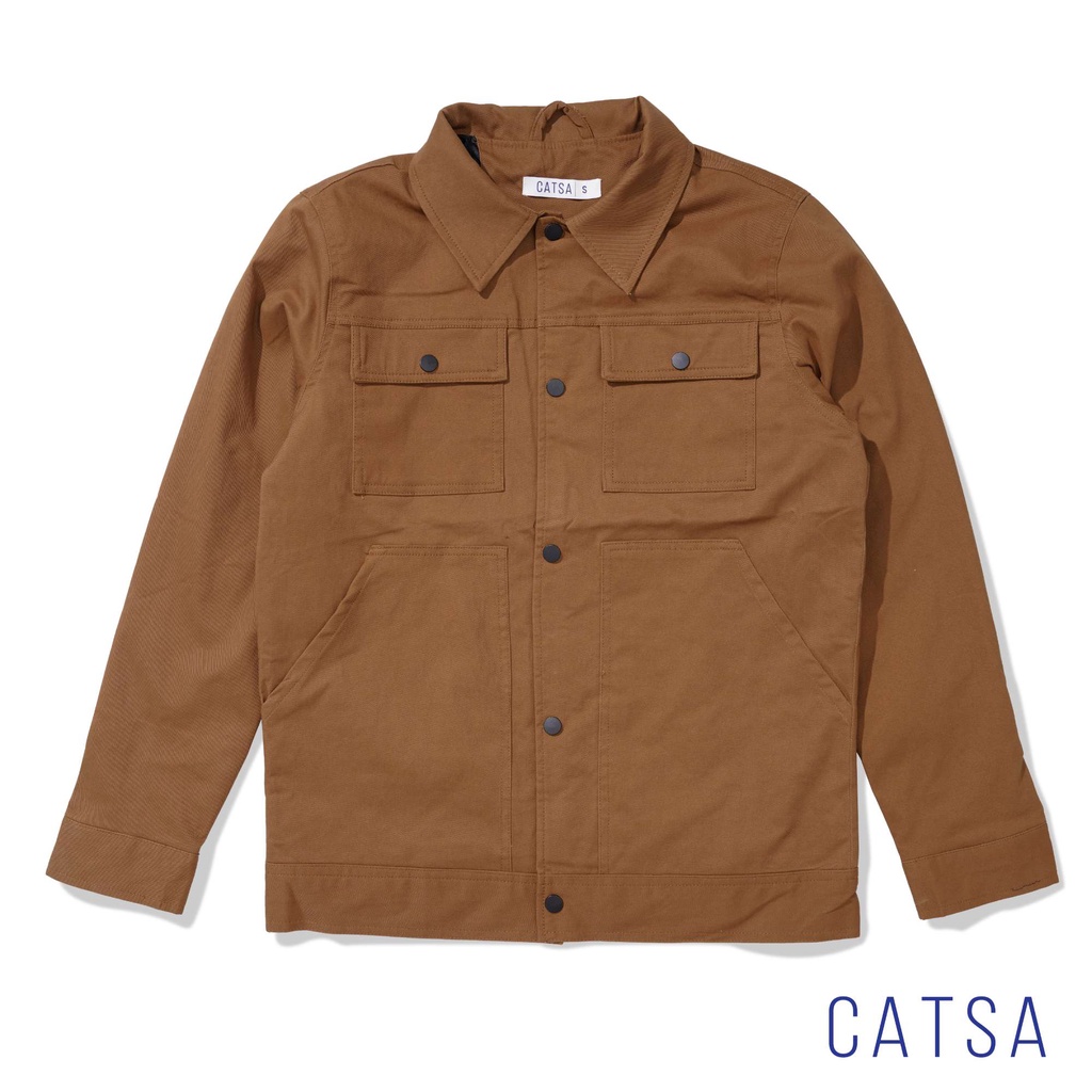 Áo khoác kaki CATSA, Jacket nam phong cách trẻ trung basic AKJ040