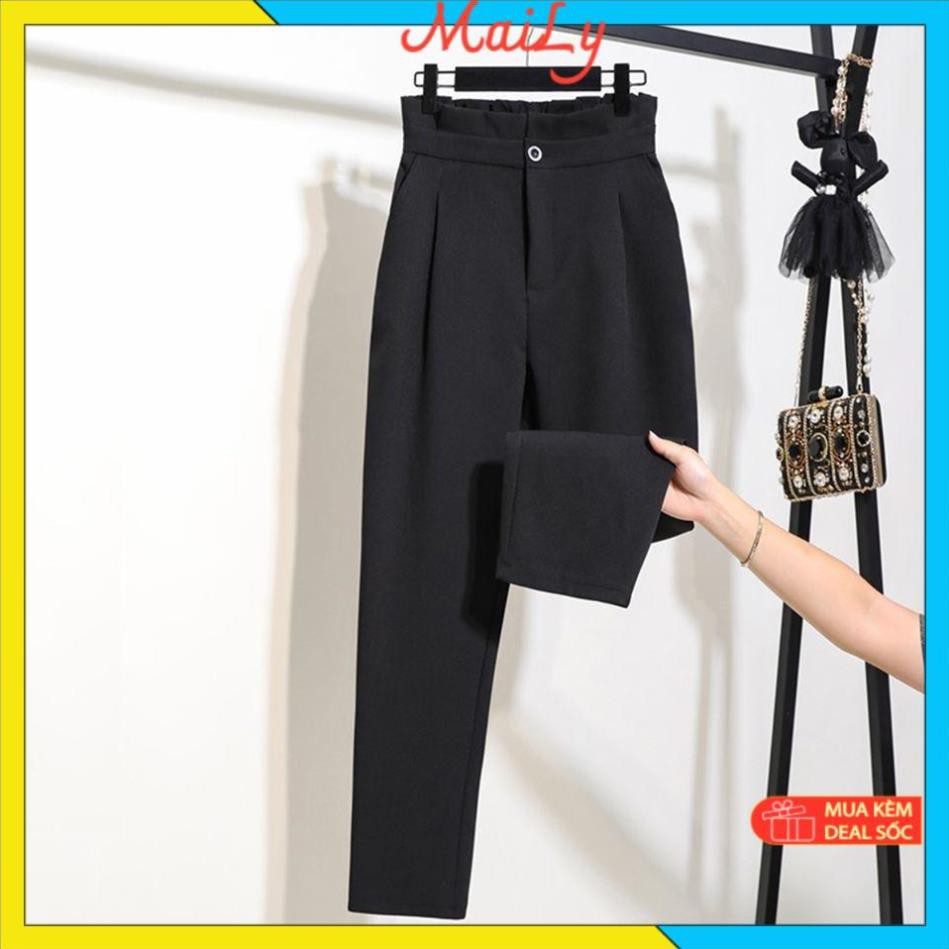 Quần baggy nữ cạp cao xếp ly sang chảnh - Quần baggy cạp bèo vải tuyết mưa Hàn mát lạnh - siêu tôn dáng | BigBuy360 - bigbuy360.vn