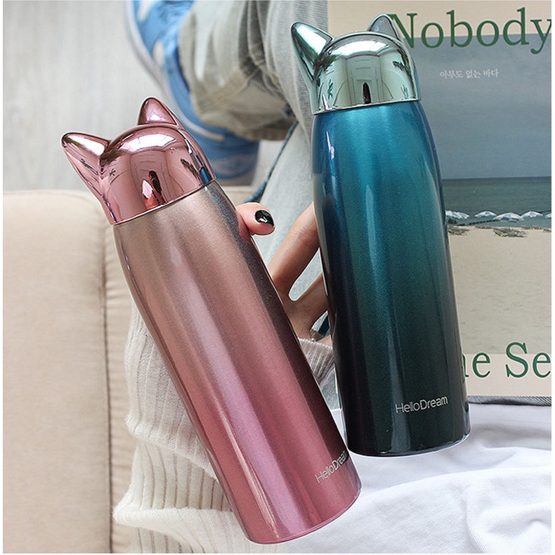Bình Giữ Nhiệt Tai Mèo ECO.G Siêu Cute - Trẻ Trung & Phá Cách | 4 Màu Cá Tính