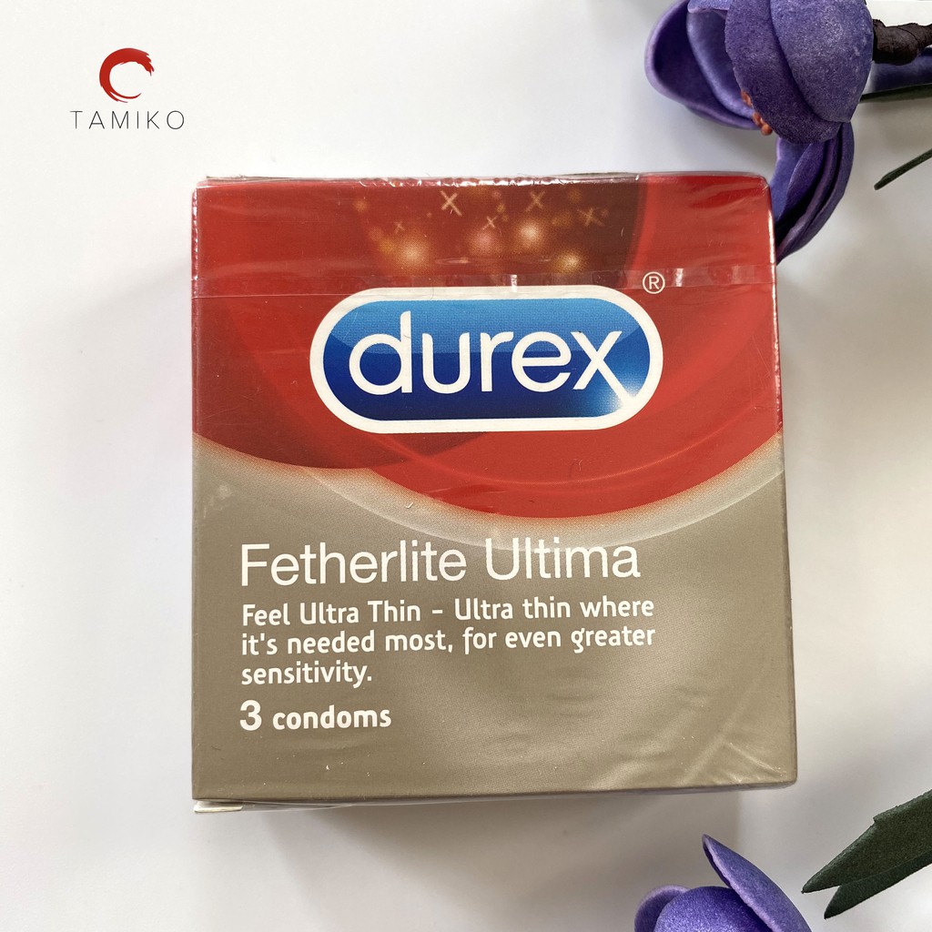 Bao cao su Durex Fetherlite Untima Siêu Mỏng Trơn- Hộp 3 cái Chính Hãng Xuất xứ Anh