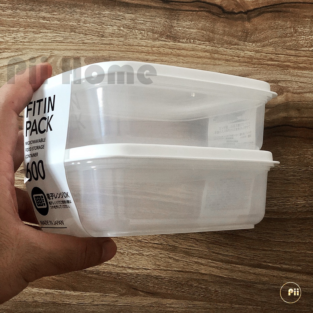 Hộp nhựa nắp dẻo màu trắng FIT IN PACK nhiều size - Nội Địa Nhật Bản