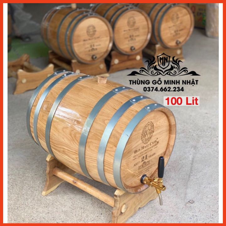 Thùng ngâm ủ rượu gỗ sồi 100 lit
