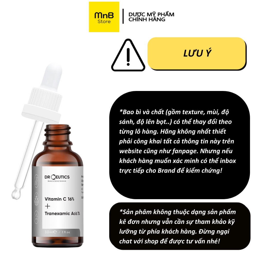 Serum Drceutics Vitamin C 16% + Tranexamic Acid 3% sáng da, mờ thâm sạm 30ml