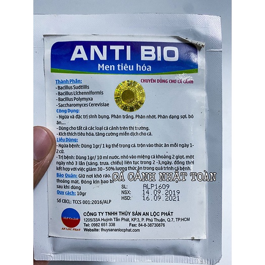 MEN TIÊU HÓA ANTI BIO CHO TẤT CÁ LOẠI CÁ