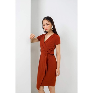 Đầm liền cổ V vạt buộc HeraDG - SDP19002