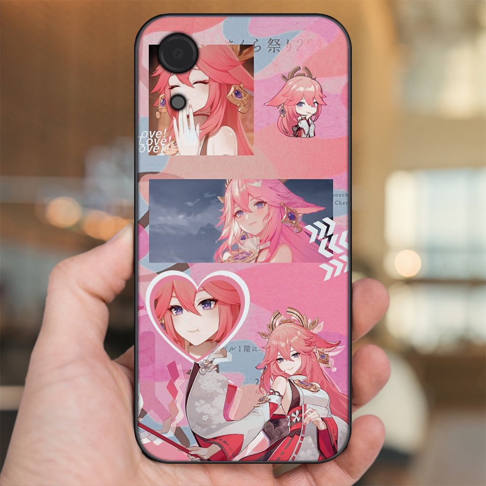 Ốp lưng Samsung A03 Core viền đen in hình Yae Miko Genshin Impact