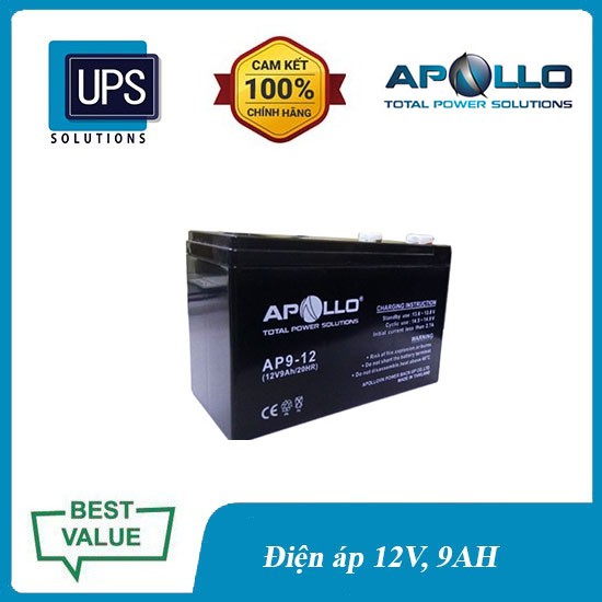 Ắc quy APOLLO AP9-12 12V 9Ah Chính Hãng 👌Ắc quy APOLLO Chính hãng new 100%👌