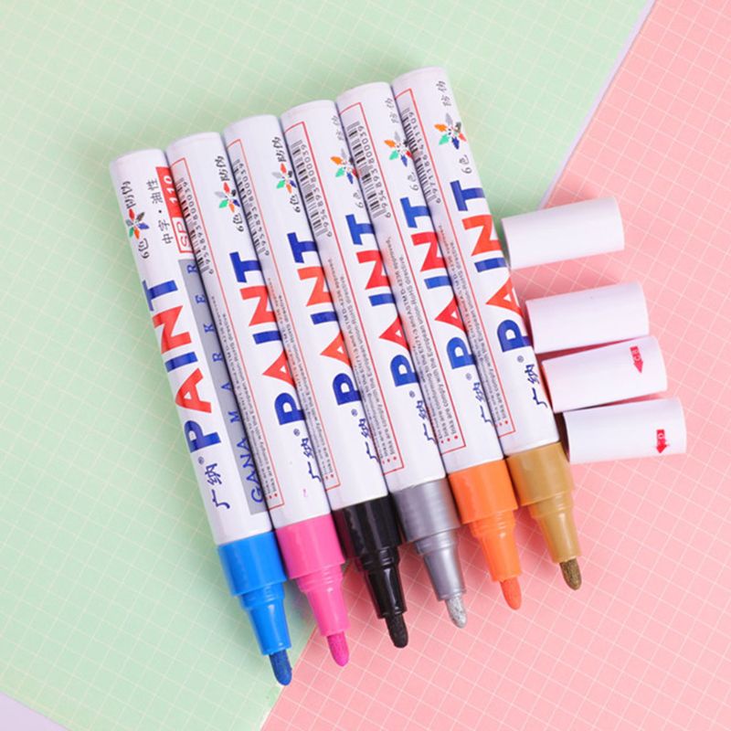 Set 12 Bút Lông Nhiều Màu Vẽ Lốp Xe Hơi / Kim Loại / Đánh Dấu Chống Nước