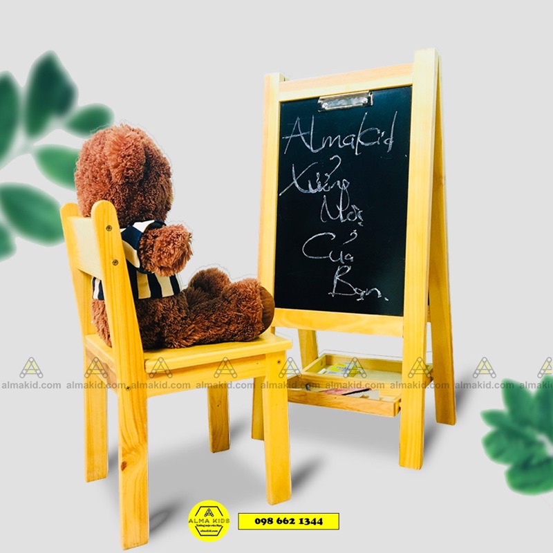 Ghế Gỗ Tự Nhiên Có Tựa Lưng Cho Bé Montessori Ghế Học Sinh