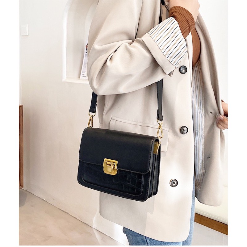 TÚI XÁCH NỮ TÚI ĐEO CHÉO MINI THỜI TRANG NỮ DA VẰN CÁ TÍNH VINTAGE TXN40H1803