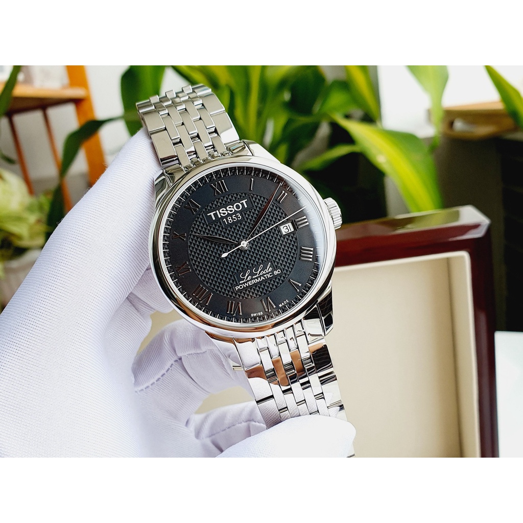 Đồng hồ Nam chính hãng Tissot 1853 Le Locle Powermatic 80 T006.407.11.053.00 Size 39,Lịch-Máy cơ-Dây kim loại cao cấp