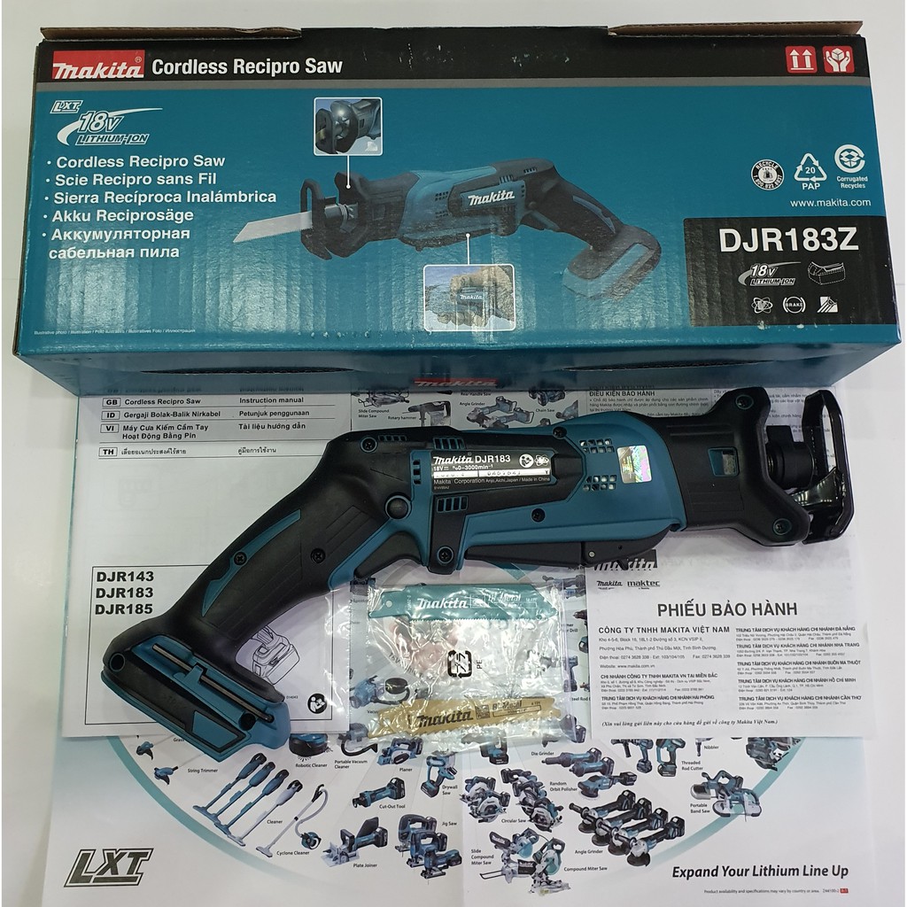 Máy cưa kiếm dùng pin Makita DJR183Z - 18V ( chưa bao gồm PIN và SẠC )