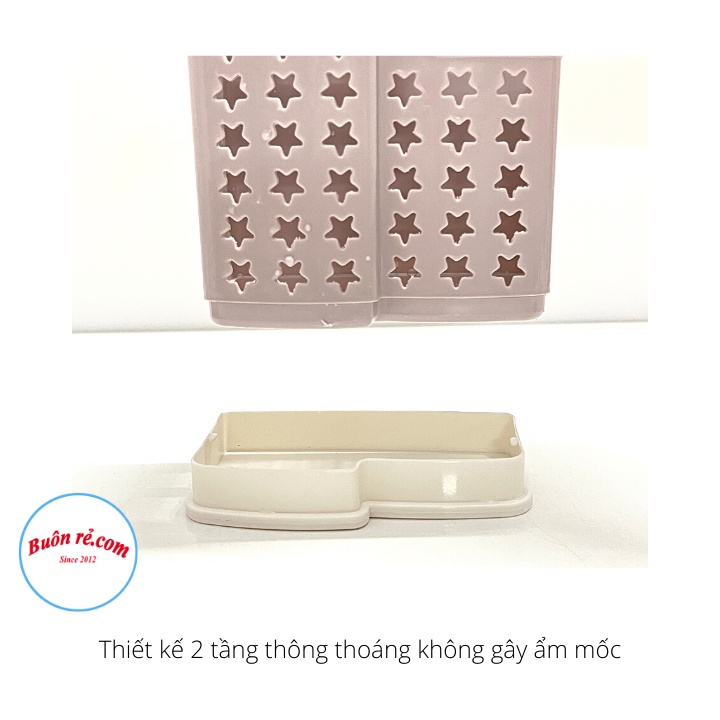 Ống đựng đũa, thìa hình sao Việt Nhật  - Hộp đựng đũa muỗng 2 ngăn để bàn tiện lợi Buôn Rẻ 01432