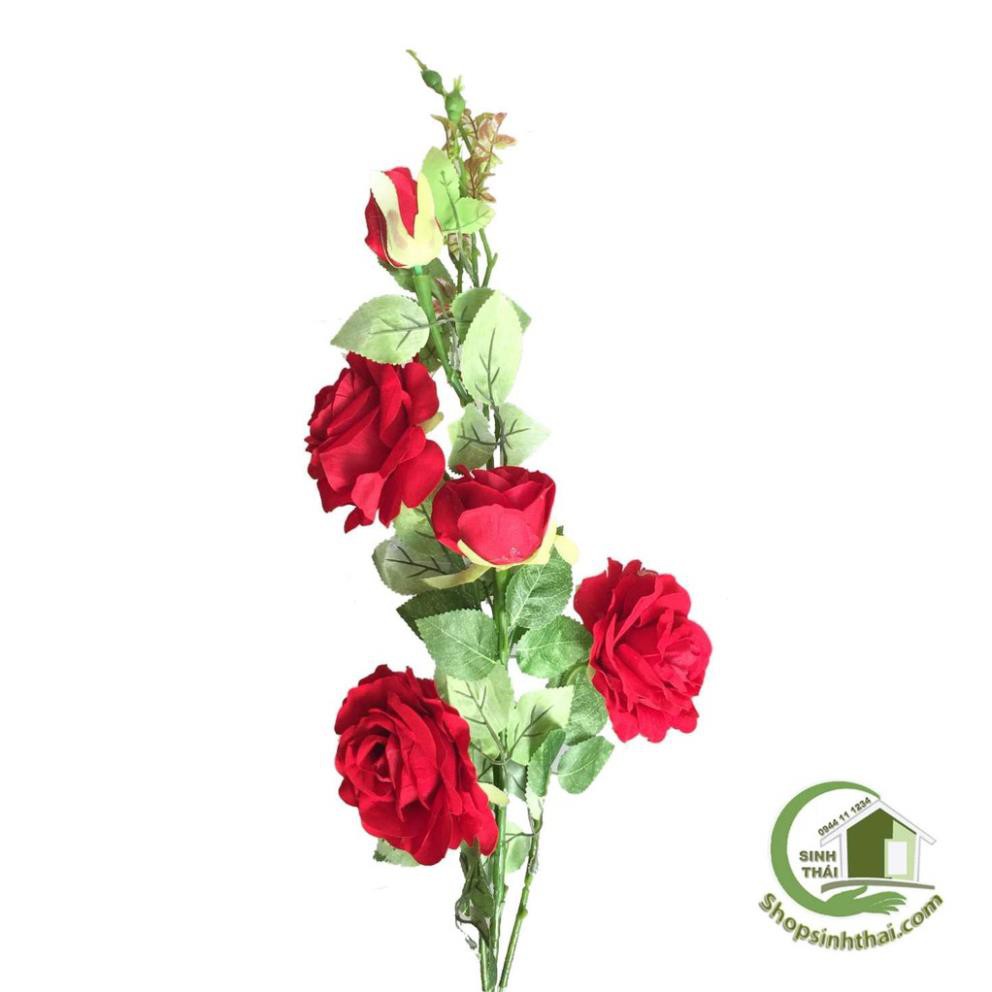 Cành hoa hồng nhung cỡ lớn - hoa vải cao cấp