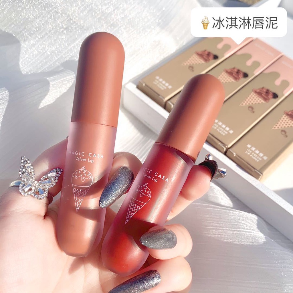 (Hàng Mới Về) Son Kem Lì Magic Casa Lâu Trôi Thiết Kế Hình Que Kem Dễ Thương | BigBuy360 - bigbuy360.vn