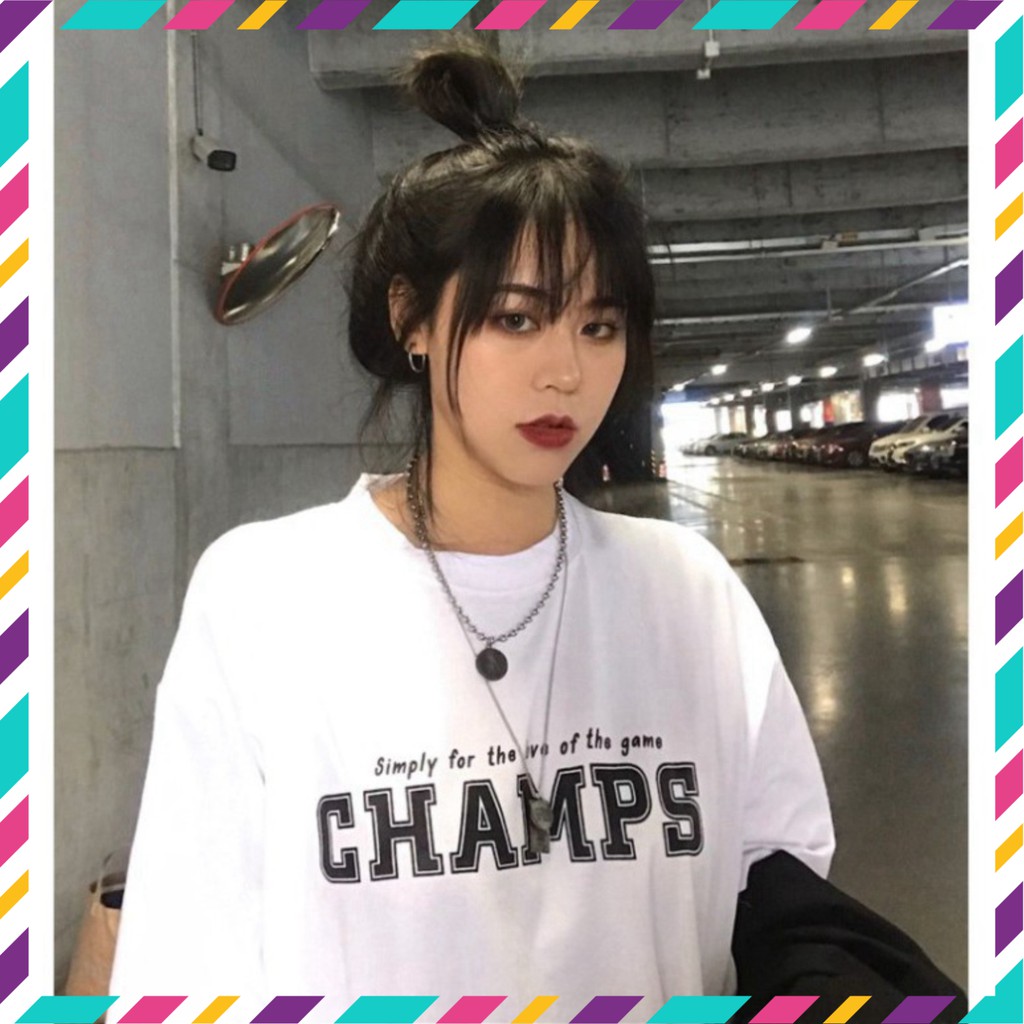 Áo Thun Tay Lỡ Form Rộng Champs Siêu Hot🍁 Áo thun Unisex nam nữ đều mặc được | BigBuy360 - bigbuy360.vn