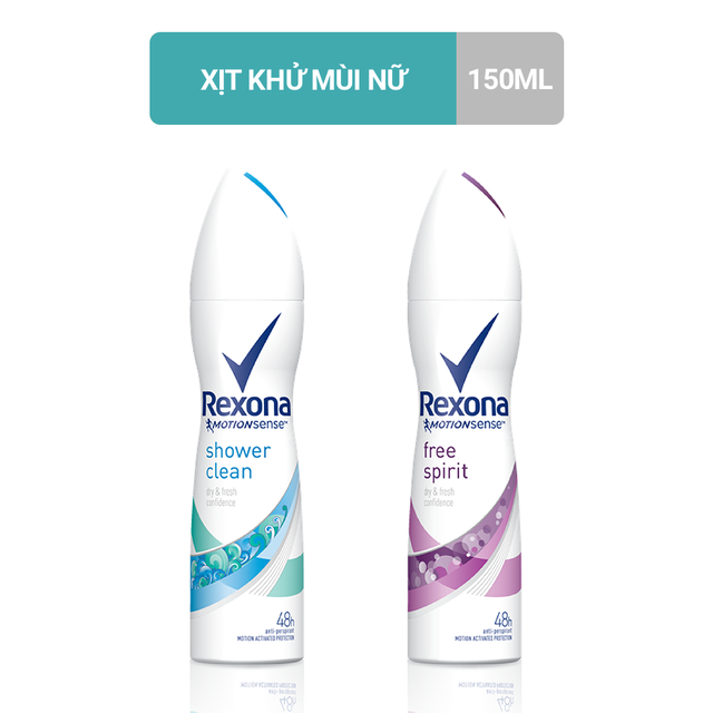 Xịt khử mùi nữ Rexona 150ml:Free Spirit