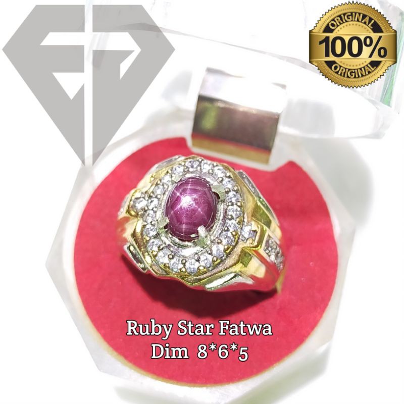 Nhẫn Đính Đá Ruby Tự Nhiên