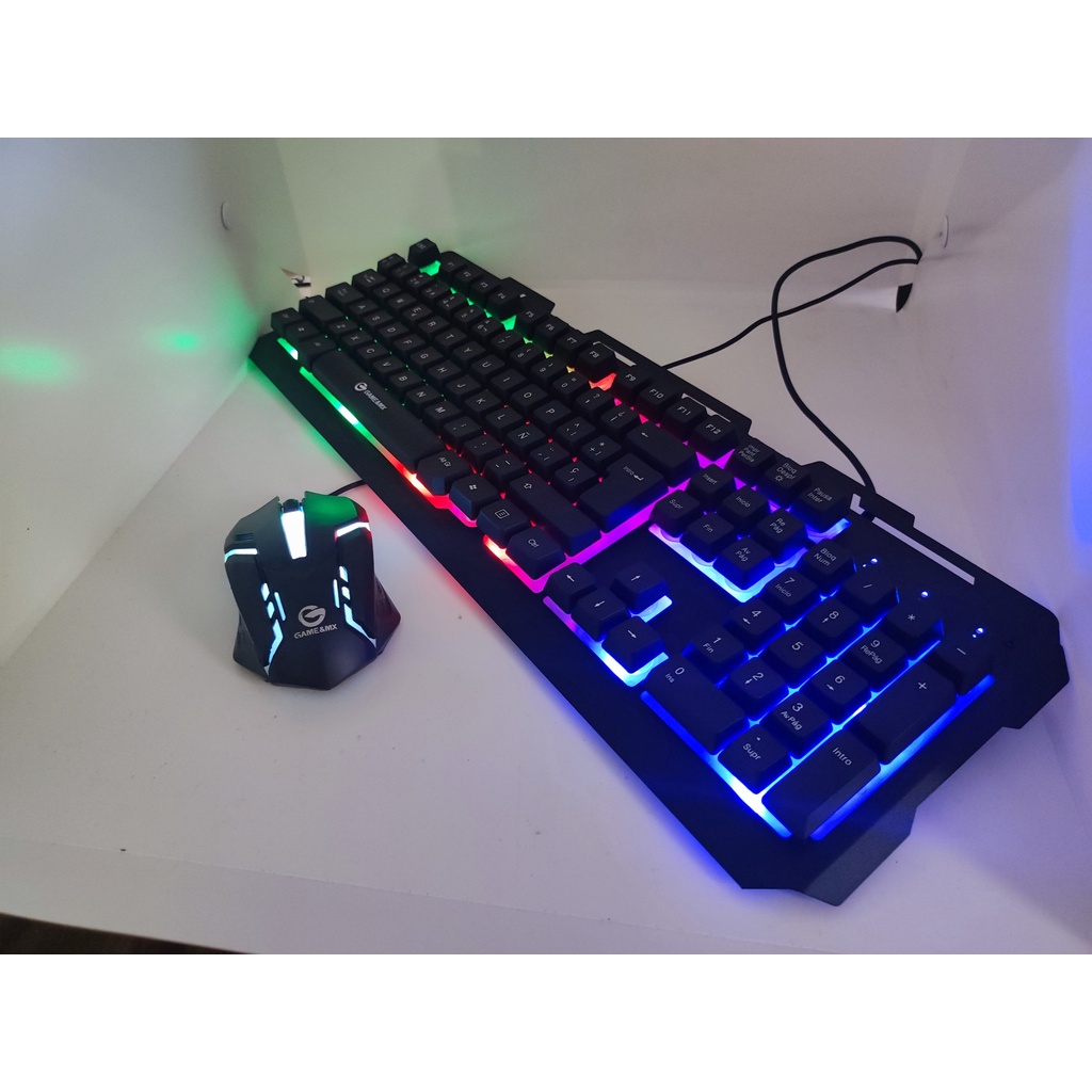 Combo phím chuột giả cơ giá rẻ có led Forev bảo hành 12 tháng