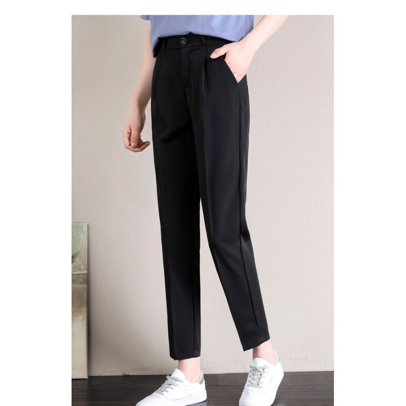 Quần Baggy nữ bigsize chất vải tuyết mưa - quần tây nữ lưng cao co dãn nhẹ quần màu đen mặc đi làm - học sinh  - công sở | BigBuy360 - bigbuy360.vn