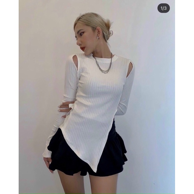 ÁO KHOÉT VAI TAY LOE TÀ NHỌN (KÈM VIDEO HÌNH THẬT)