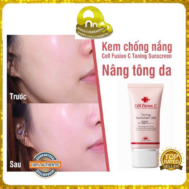 [HÀNG HỊN BILL HÃNG]  Kem Chống Nắng Cell Fusion C Toning Sunscreen100 Nâng Tone Dưỡng Da Làm Đẹp Mịn Màng Cam Kết Chính | BigBuy360 - bigbuy360.vn