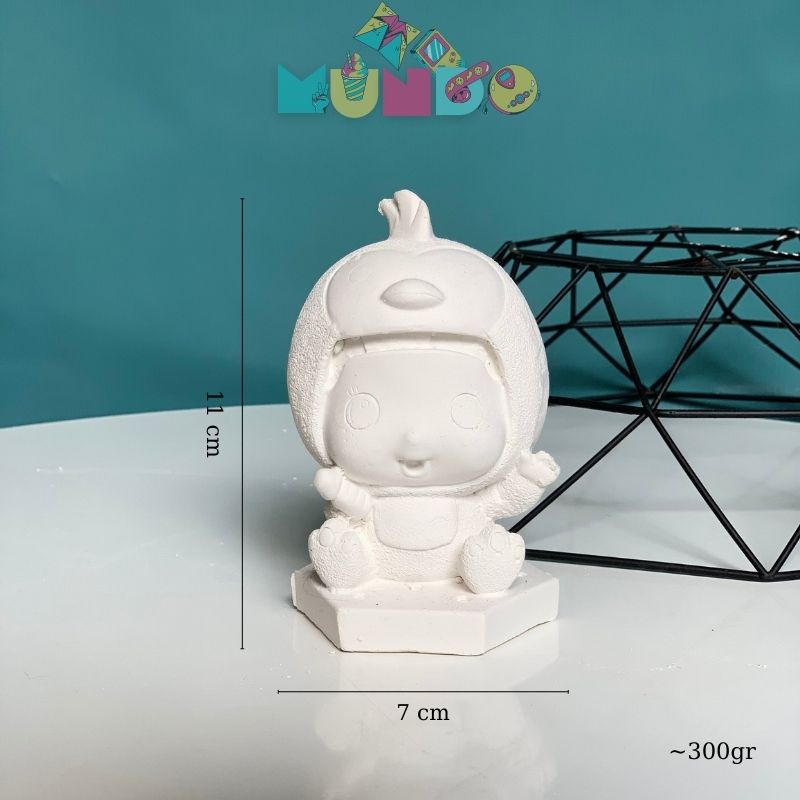 Tượng tô màu  cao cấp chọn mẫu SIZE L GÀ CON TINH NGHỊCH, tượng thạch cao MUNDO