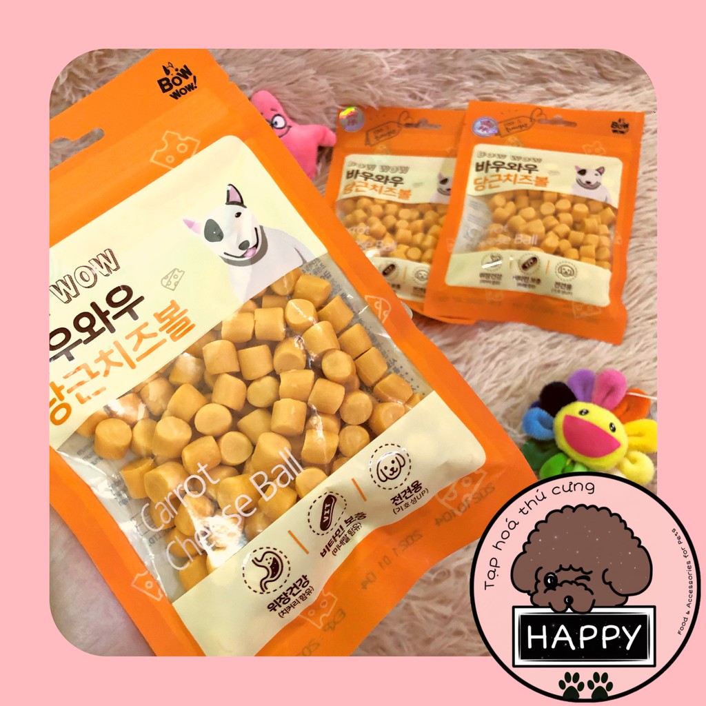 Phô mai viên cà rốt Bow Wow (Carrot CheeseBall BowWow) [Ảnh thật][Có sẵn] - Bánh thưởng cho chó - Tạp Hóa Thú Cưng Happy