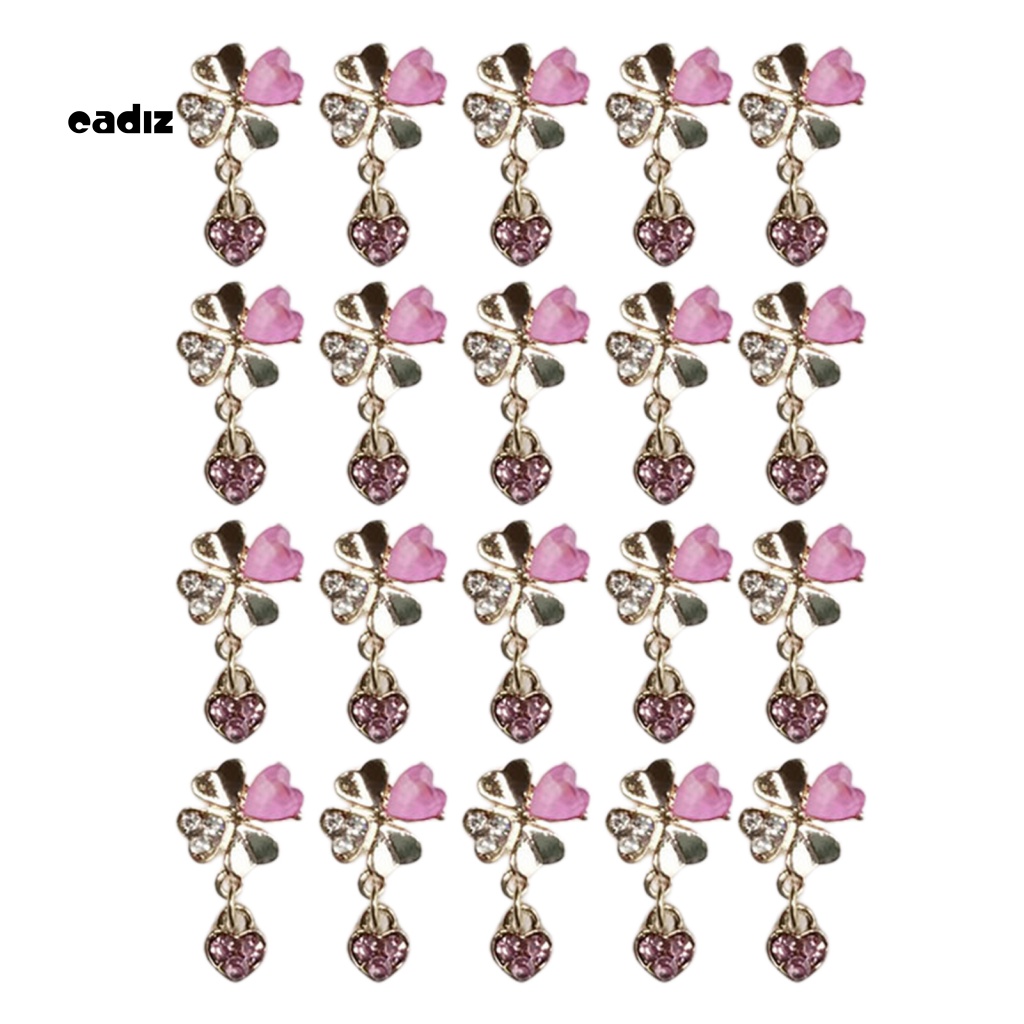 Bộ 20 Phụ Kiện Trang Trí Móng Tay Hình Cỏ 4 Lá Sang Trọng