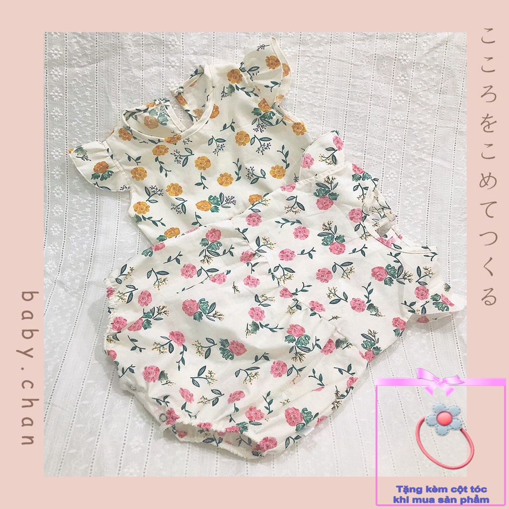 Bodysuit cho bé sơ sinh, áo liền quần bé gái,,6 tháng, 1 tuổi vải cotton thấm hút mồ hôi, mềm mịn.