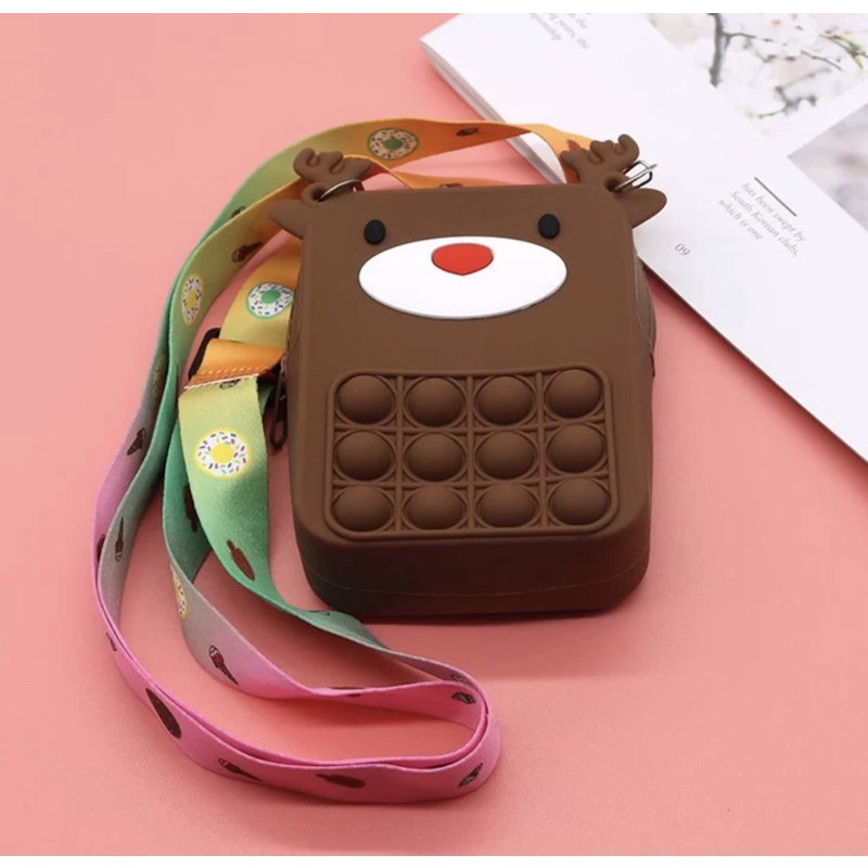 F400 Túi pop it đeo chéo Hot hit pop it dành cho bé phiên bản Noel mới nhất