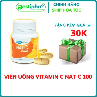 Vitamin C Nat C 1000 dưỡng da trắng sáng, làm chậm quá trình lão hóa hộp 30 viên