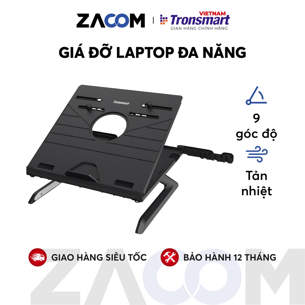 Giá đỡ đa năng Tronsmart D07 sử dụng cho Laptop, notebooks, tablets điều chỉnh 9 cấp độ chiều cao - Hàng Chính Hãng