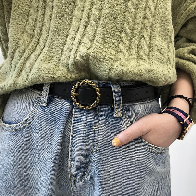 Thắt Lưng Khóa Xoắn Kiểu Hồng Kông retro Đơn Giản Thời Trang