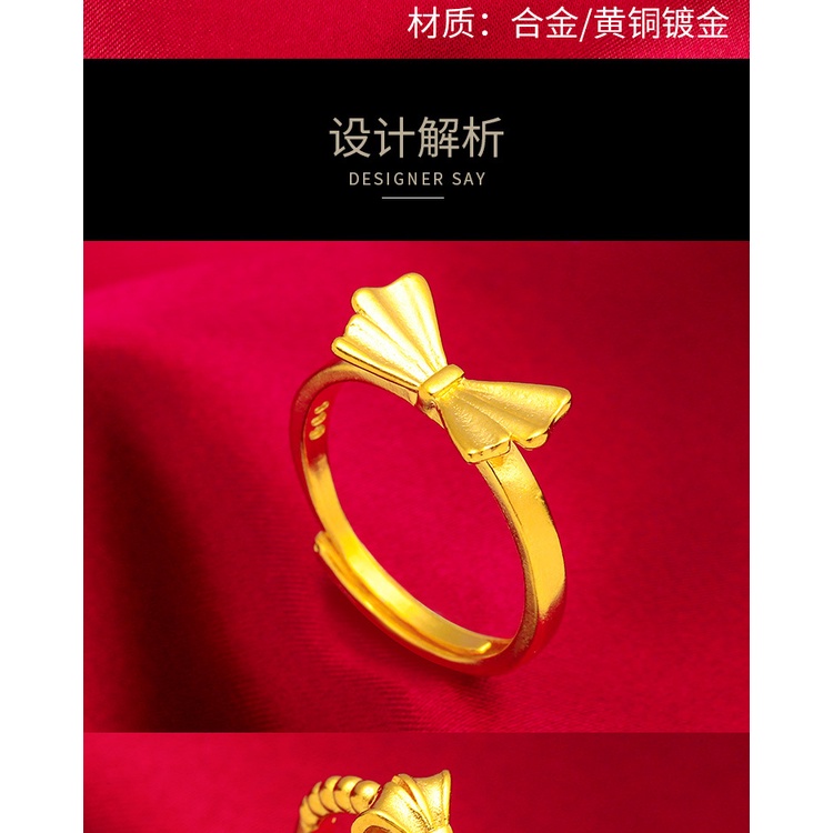 Nhẫn Mạ Vàng Hình Nơ Kiểu Dáng Mới Lạ Bắt Mắt