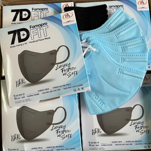 Famapro 7D FIT Khẩu trang y tế cao cấp kháng khuẩn 5 lớp