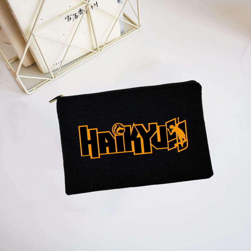 Haikyuu Túi Đựng Bút Bằng Vải canvas Thiết Kế Hình anime Nhật Bản Nhỏ Gọn Dành Cho Học Sinh