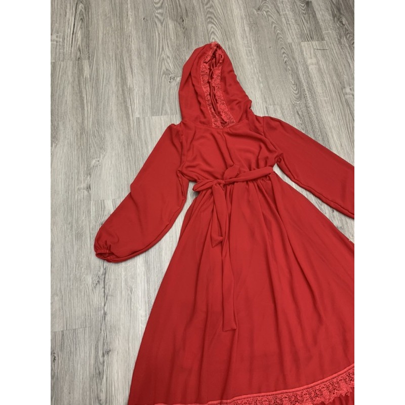 [FREESHIP] Đầm Maxi Đỏ Phối Ren Kèm Nón | BigBuy360 - bigbuy360.vn
