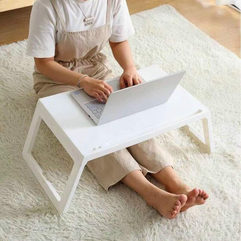 Bàn gấp gọn, bàn chân gấp ngồi máy tính, laptop, iPad - Mầm Chồi Lá