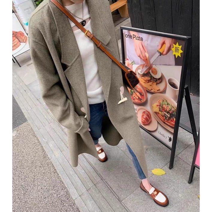 Giày loafer nữ hai màu vintage
