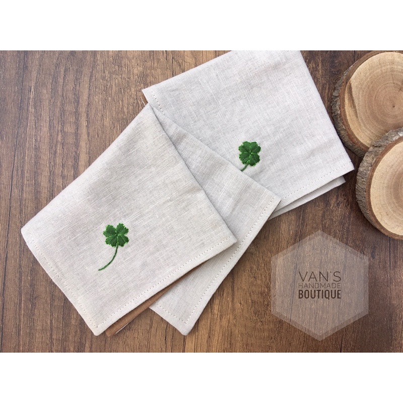 Khăn tay Linen thêu tay, quà tặng handmade