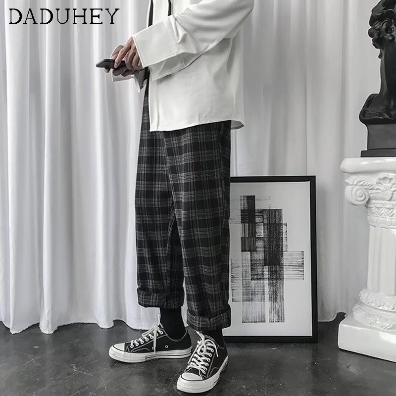 Quần âu DaDuHey mùa hè 2022 mới kẻ sọc ống rộng thời trang retro Hàn Quốc cho nữ