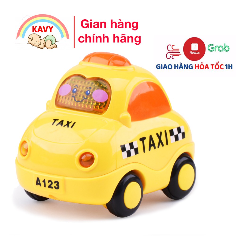 Đồ chơi mô hình xe taxi KAVY có nhạc và đèn chạy bánh đà linh hoạt kèm sẵn pin