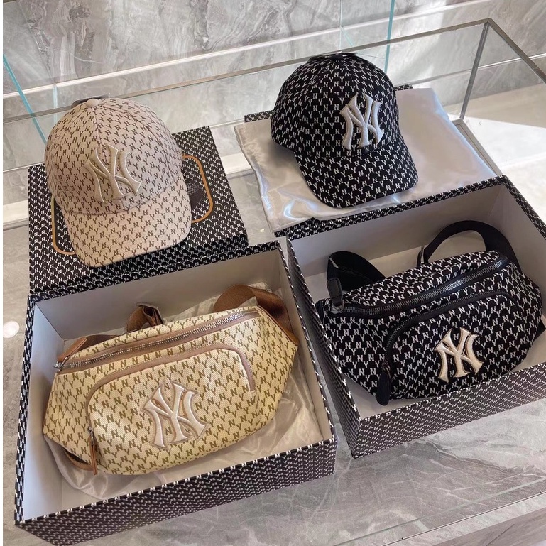 ✅   Túi Đeo Hông MLB Monogram New York Yankees Beige - 32BGC9111-50B | HÀNG CÓ SẴN | CAM KẾT CHUẨN 100%