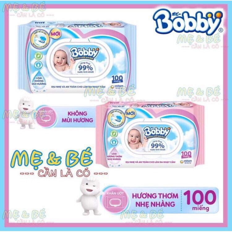 COMBO 5 GÓI KHĂN ƯỚT BOBBY 100 TỜ